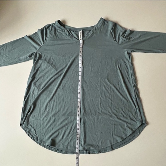 Zenana Premium Plus Size Long Sleeve Teal V Neck Tee 3X - Picture 4 of 8